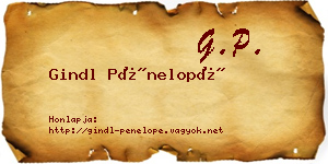 Gindl Pénelopé névjegykártya